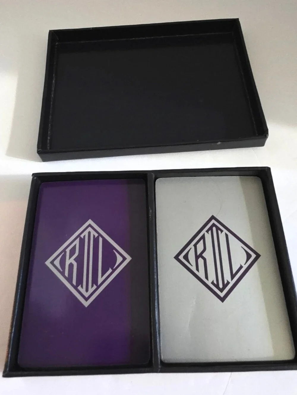 Ralph Lauren Purple & Silver Logo Playing Card W/ Giftbox RL Rare 1 Deck READ
